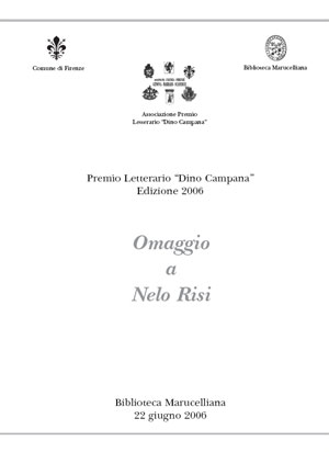 La copertina del pieghevole dedicato a Nelo Risi