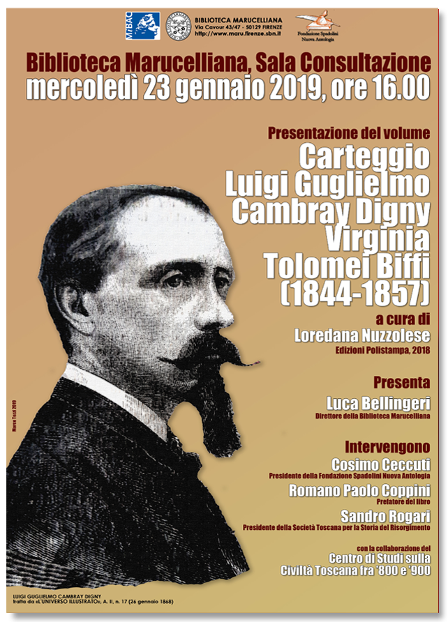 Presentazione del volume «Carteggio Luigi Guglielmo Cambray Digny Virginia Tolomei Biffi (1844-1857)»