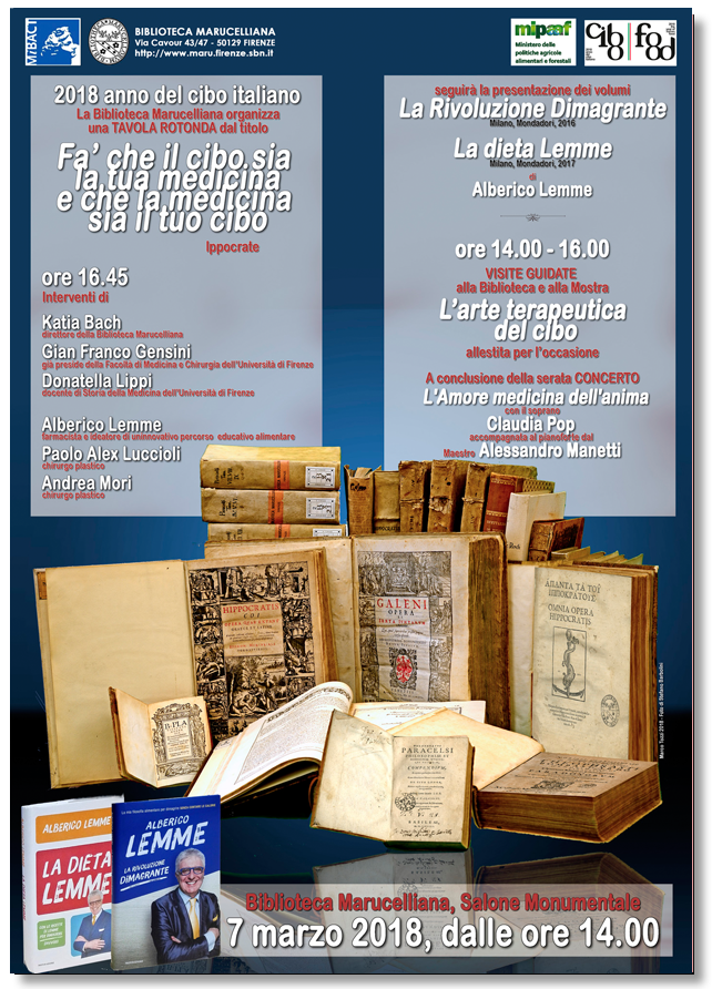 3018 anno del cibo italiano - TAVOLA ROTONDA «Fa´ che il cibo sia la tua medicina<br />e che la medicina sia il tuo cibo»