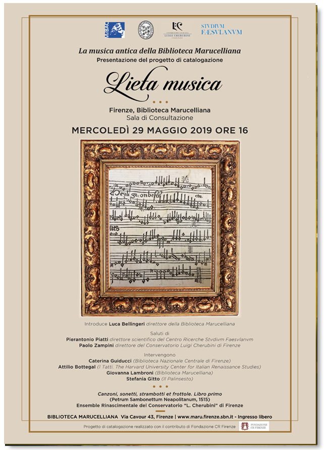 La musica antica della Biblioteca Marucelliana - Presentazione del progetto di catalogazione LIETA MUSICA