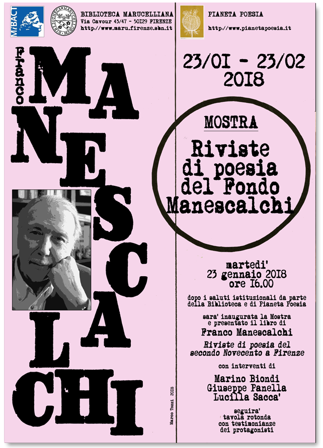 Mostra «Riviste di poesia del Fondo Manescalchi» Mostra «Riviste di poesia del Fondo Manescalchi»